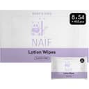 Naïf - Plasticvrije lotiondoekjes - 432 stuks (8 x 54 vochtige doekjes) - voor baby en kind - babybillen, lichaam en gezicht - met aloë vera en bamboe - 0% toegevoegd parfum en alcohol