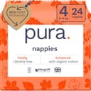 Pura Eco babyluiers - maat 4 (8-14 kg/18-31 lbs), 1 pak (24 luiers), ultrazachte luiers voor de gevoelige huid, biologisch katoen, tot 12 uur lekbescherming, EU EcoLabel geaccrediteerd