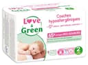 Love & Green - Gezonde en milieuvriendelijke babyluiers - Maat 2 (3-6 kg) - 36 luiers - Absorberend, lekvrij en vrij van ongewenste ingrediënten