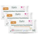 Eco by Naty Ongeparfumeerde Babydoekjes - 100% composteerbare en plantaardige doekjes, veilig voor de gevoelige babyhuid (3 x 56 |168 Stuks)