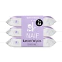 Naïf - Plasticvrije lotion vochtige doekjes - 162 stuks (3 x 54 vochtige doekjes) - voor baby & kind - babypopo, lichaam, gezicht - zoals aloë vera en bamboe - 0% parfum en alcohol