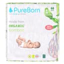 PureBorn biologische, natuurlijke bamboe wegwerpluiers voor baby's. Maat 1, vanaf geboorte tot 5 kg, 68 stuks. Assorti dubbele verpakking, premium superzacht. Maximale lekkagebescherming. Ecovriendelijke luiers. Nieuwgeboren