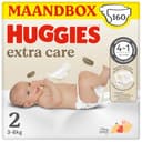 Huggies Extra Care babyluiers - Maat 2 (3 tot 6 kg) - 160 luiers met vochtindicator en Disney-designs - Maandoos